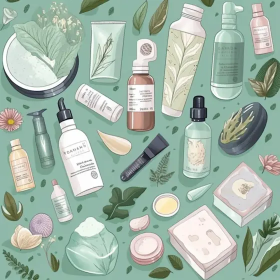 Bol d’argile blanche, huile végétale, beurre de karité et cuillères propres sur une table claire